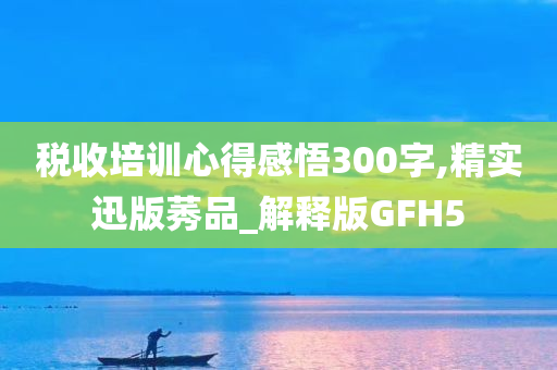 税收培训心得感悟300字,精实迅版莠品_解释版GFH5