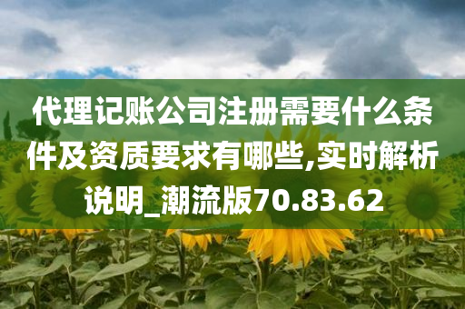 代理记账公司注册需要什么条件及资质要求有哪些,实时解析说明_潮流版70.83.62