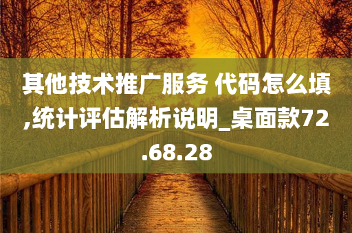 其他技术推广服务 代码怎么填,统计评估解析说明_桌面款72.68.28