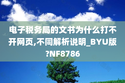 电子税务局的文书为什么打不开网页,不同解析说明_BYU版?NF8786