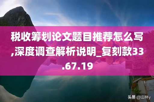 税收筹划论文题目推荐怎么写,深度调查解析说明_复刻款33.67.19