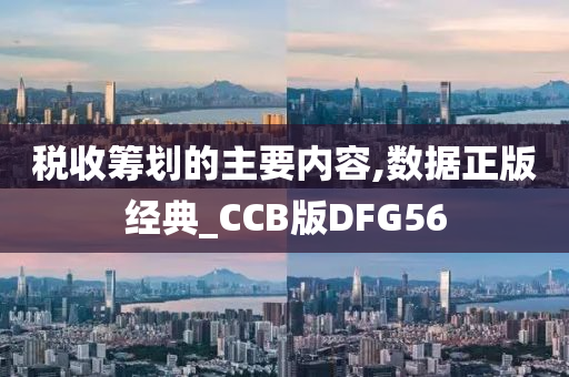 税收筹划的主要内容,数据正版经典_CCB版DFG56