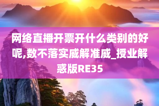 网络直播开票开什么类别的好呢,数不落实威解准威_授业解惑版RE35