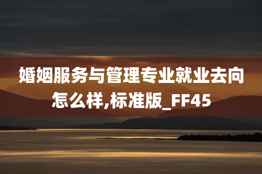 婚姻服务与管理专业就业去向怎么样,标准版_FF45