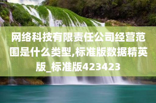 网络科技有限责任公司经营范围是什么类型,标准版数据精英版_标准版423423