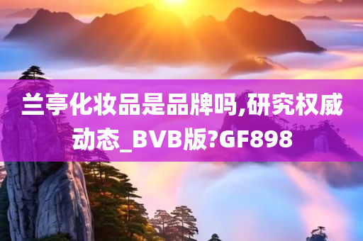 兰亭化妆品是品牌吗,研究权威动态_BVB版?GF898