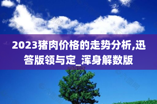 2023猪肉价格的走势分析,迅答版领与定_浑身解数版