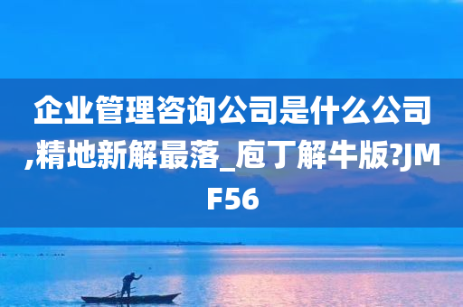 企业管理咨询公司是什么公司,精地新解最落_庖丁解牛版?JMF56