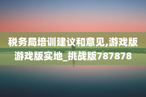 税务局培训建议和意见,游戏版游戏版实地_挑战版787878