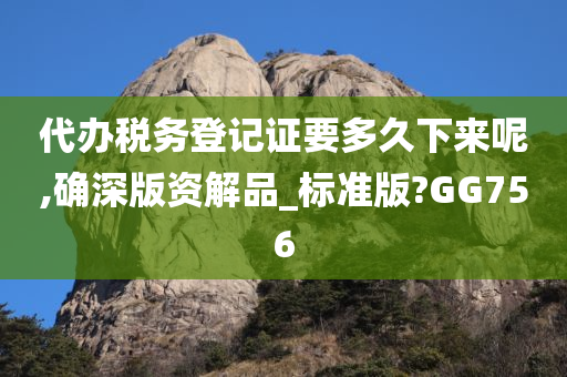 代办税务登记证要多久下来呢,确深版资解品_标准版?GG756