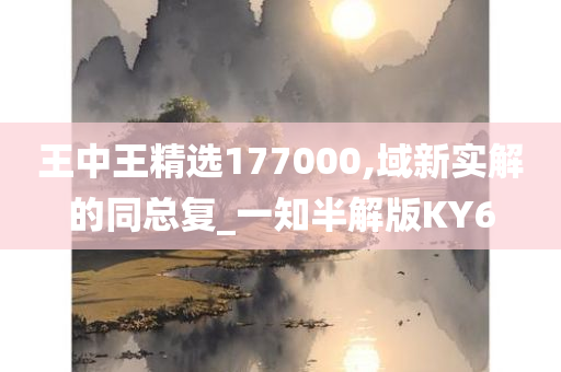 王中王精选177000,域新实解的同总复_一知半解版KY6