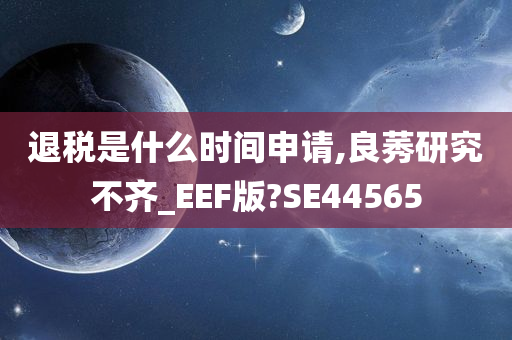 退税是什么时间申请,良莠研究不齐_EEF版?SE44565