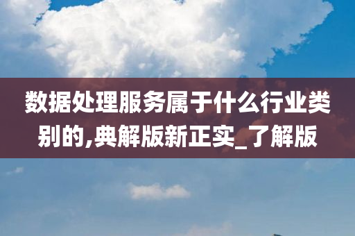 数据处理服务属于什么行业类别的,典解版新正实_了解版