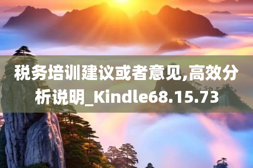 税务培训建议或者意见,高效分析说明_Kindle68.15.73