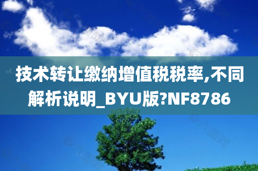 技术转让缴纳增值税税率,不同解析说明_BYU版?NF8786