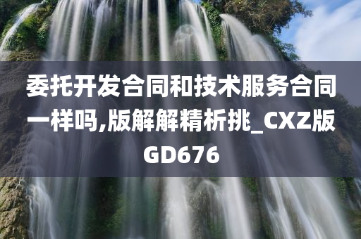 委托开发合同和技术服务合同一样吗,版解解精析挑_CXZ版GD676