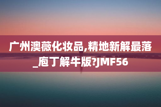 广州澳薇化妆品,精地新解最落_庖丁解牛版?JMF56