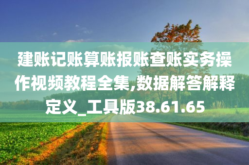 建账记账算账报账查账实务操作视频教程全集,数据解答解释定义_工具版38.61.65