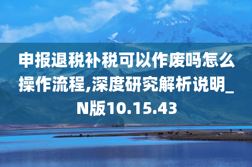 申报退税补税可以作废吗怎么操作流程,深度研究解析说明_N版10.15.43