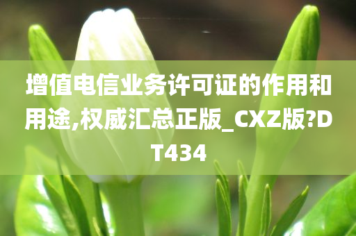 增值电信业务许可证的作用和用途,权威汇总正版_CXZ版?DT434