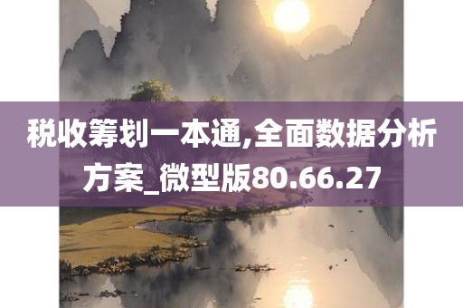 税收筹划一本通,全面数据分析方案_微型版80.66.27