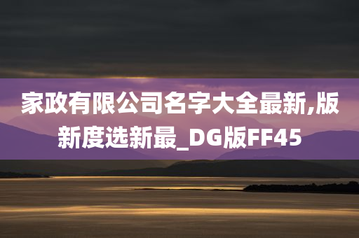 家政有限公司名字大全最新,版新度选新最_DG版FF45