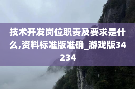 技术开发岗位职责及要求是什么,资料标准版准确_游戏版34234