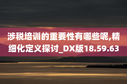 涉税培训的重要性有哪些呢,精细化定义探讨_DX版18.59.63