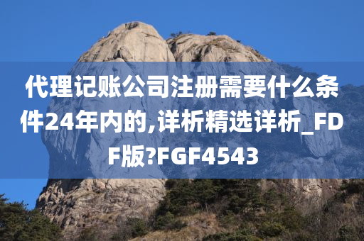 代理记账公司注册需要什么条件24年内的,详析精选详析_FDF版?FGF4543