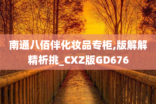 南通八佰伴化妆品专柜,版解解精析挑_CXZ版GD676