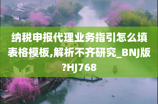 纳税申报代理业务指引怎么填表格模板,解析不齐研究_BNJ版?HJ768