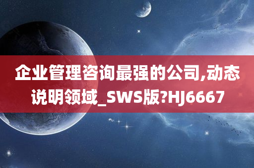 企业管理咨询最强的公司,动态说明领域_SWS版?HJ6667