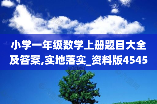 小学一年级数学上册题目大全及答案,实地落实_资料版4545