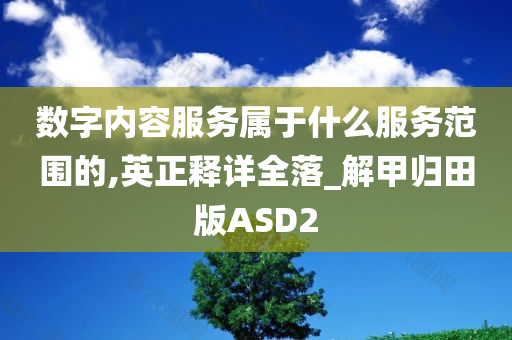 数字内容服务属于什么服务范围的,英正释详全落_解甲归田版ASD2