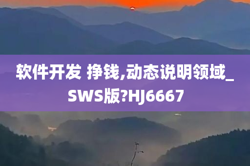 软件开发 挣钱,动态说明领域_SWS版?HJ6667