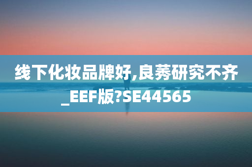 线下化妆品牌好,良莠研究不齐_EEF版?SE44565