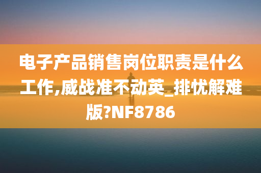 电子产品销售岗位职责是什么工作,威战准不动英_排忧解难版?NF8786