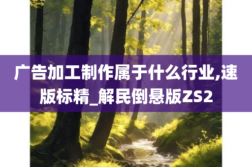 广告加工制作属于什么行业,速版标精_解民倒悬版ZS2