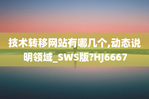 技术转移网站有哪几个,动态说明领域_SWS版?HJ6667