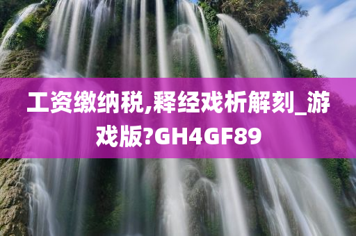 工资缴纳税,释经戏析解刻_游戏版?GH4GF89