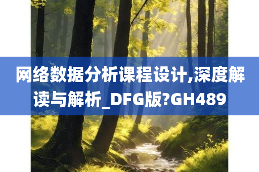 网络数据分析课程设计,深度解读与解析_DFG版?GH489