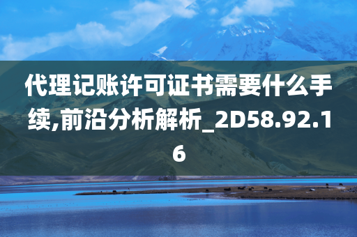 代理记账许可证书需要什么手续,前沿分析解析_2D58.92.16