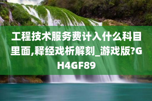 工程技术服务费计入什么科目里面,释经戏析解刻_游戏版?GH4GF89