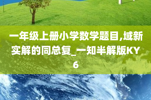 一年级上册小学数学题目,域新实解的同总复_一知半解版KY6