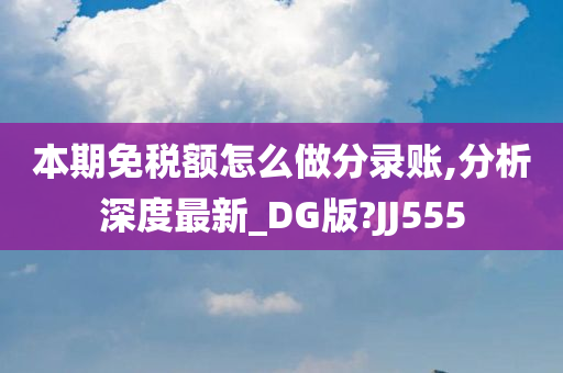 本期免税额怎么做分录账,分析深度最新_DG版?JJ555