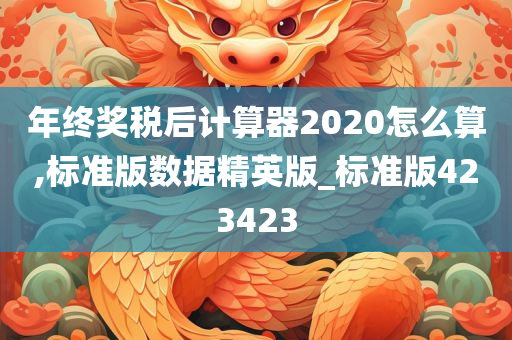 年终奖税后计算器2020怎么算,标准版数据精英版_标准版423423