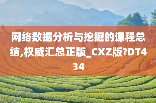 网络数据分析与挖掘的课程总结,权威汇总正版_CXZ版?DT434