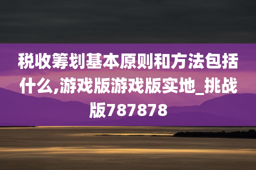 税收筹划基本原则和方法包括什么,游戏版游戏版实地_挑战版787878