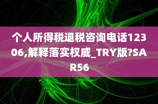 个人所得税退税咨询电话12306,解释落实权威_TRY版?SAR56