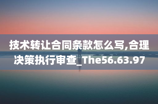 技术转让合同条款怎么写,合理决策执行审查_The56.63.97